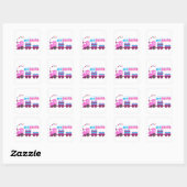 Pink Train Big Sister Quadratischer Aufkleber (Blatt)