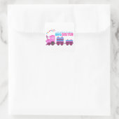 Pink Train Big Sister Quadratischer Aufkleber (Tasche)