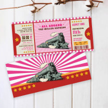 Pink Train Ticket Geburtstag Boarding Pass