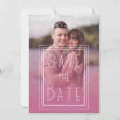 Pink Transparency Effect 2 Photos Engagement Save The Date (Vorderseite)