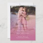 Pink Transparency Effect 2 Photos Engagement Save The Date (Rückseite)