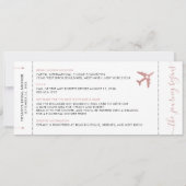 Pink Travel Theme Brautparty Boarding Pass Einladung (Rückseite)