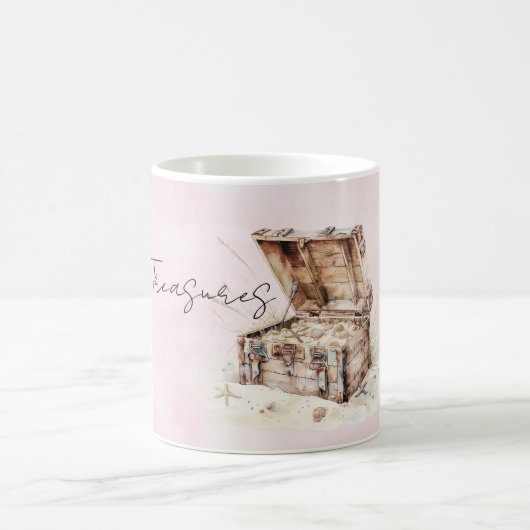 Pink Treasure Chest Shells Kaffeetasse (Mittel)