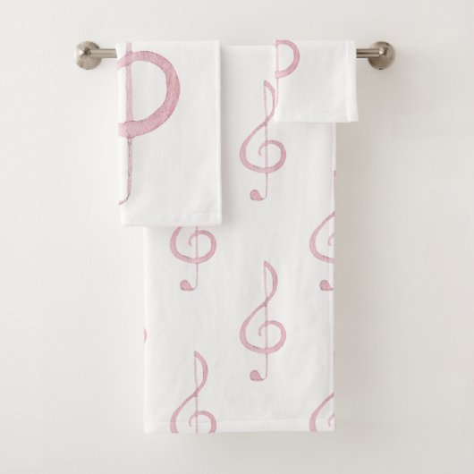 Pink Treble Cleble Badetuch Set (Insitu)