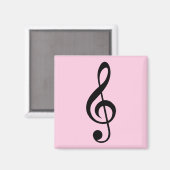 Pink Treble Clef Magnet (Vorderseite/Rückseite)