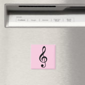 Pink Treble Clef Magnet (In Situ (Geschirrspüler))