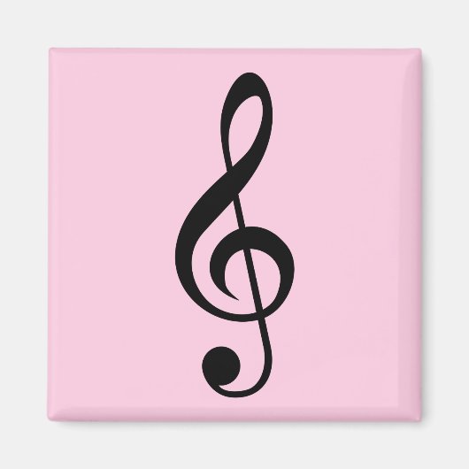 Pink Treble Clef Magnet (Vorne)