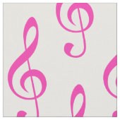 Pink Treble Clef Muster Fabric Stoff (Nahaufnahme)