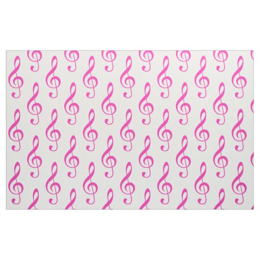Pink Treble Clef Muster Fabric Stoff (Fat Quarter (45,7 x 55,9 cm))
