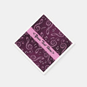 Pink Treble Clefs Stilvoll Napkins personalisieren Serviette (Ecke)