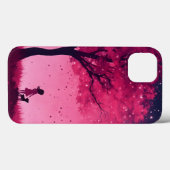 Pink tree and stars apple iphone 13 case (Rückseite (Horizontal))