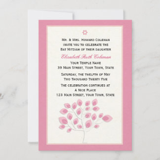 Pink Tree, Bat Mitzvah Einladung