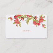 Pink Tree Blossom Business Cards Visitenkarte (Rückseite)