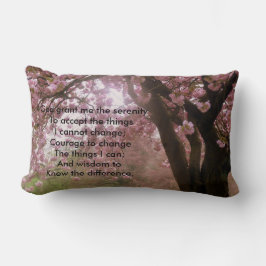 Pink Tree Blossom Serenity Verse Cushion Lendenkissen