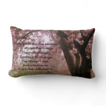 Pink Tree Blossom Serenity Verse Cushion