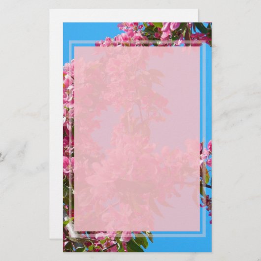 Pink Tree Blossom und Blue Sky Briefpapier (Vorne/Hinten)