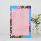 Pink Tree Blossom und Blue Sky Briefpapier (Stehend Vorderseite)