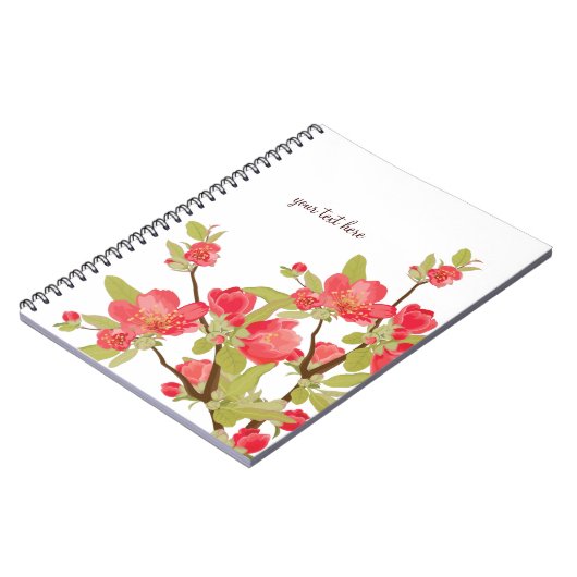 Pink Tree Blossoms Notebook Notizblock (Linke Seite)