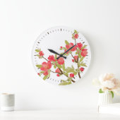 Pink Tree Blossoms Wall Clock Große Wanduhr (Zuhause)