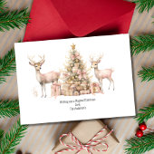 Pink Tree Deer Reindeer Boho Weihnachten