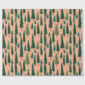 Pink Tree Gift Wrap, Modern Holiday Wrapping Paper Geschenkpapier (Flach)
