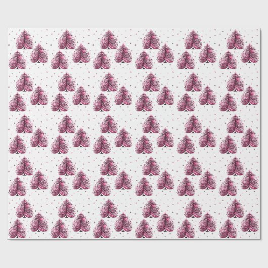 Pink Tree Girly Christmas Tree Geschenk Geschenkpapier (Flach)