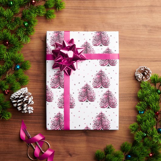 Pink Tree Girly Christmas Tree Geschenk Geschenkpapier
