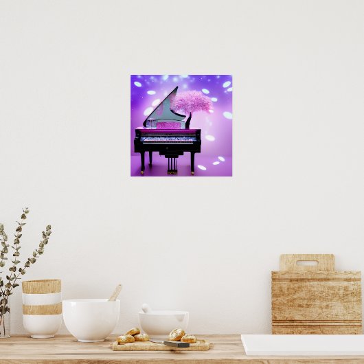 Pink Tree Grand Piano Poster (Küche)