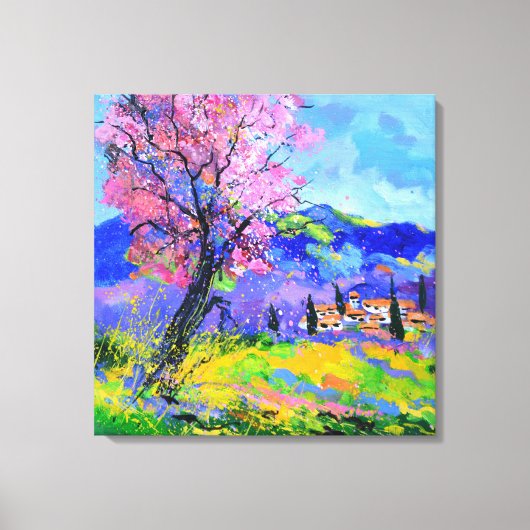 Pink tree in Provence Leinwanddruck (Vorderseite)