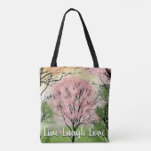 Pink Tree Live Laugh Liebe Tasche (Rückseite)