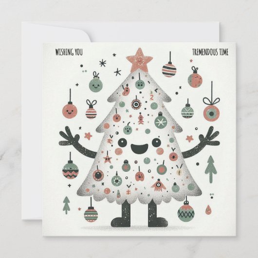 Pink Tree mendous Time Feiertagskarte (Vorderseite)