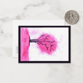 Pink Tree Note Card Mitteilungskarte (Vorderseite/Rückseite Beispiel)