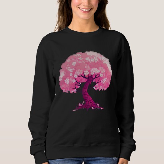 Pink tree of life cherry blossom sweatshirt (Vorderseite)
