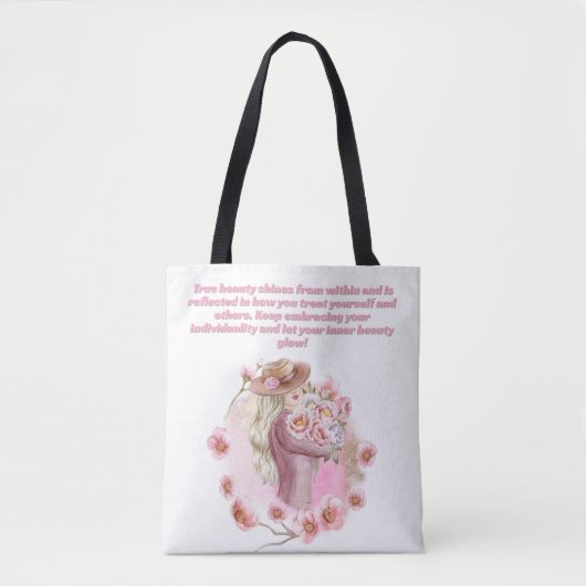 Pink Tree of Life Inspirational Tote Bag Tasche (Vorderseite)
