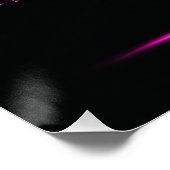 Pink Tree-Shaped Light Painting on Black Poster (Ecke)