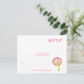 Pink Tree Wedding Bat Mitzvah Sweet 16 UAWG RSVP Karte (Stehend Vorderseite)