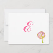 Pink Tree Wedding Bat Mitzvah Sweet 16 UAWG RSVP Karte (Rückseite)