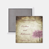 Pink Tree Wedding Magnet Gefallen (Vorderseite/Rückseite)