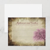 Pink Tree Wedding Writable Advice Card Hinweiskarte (Vorne/Hinten)
