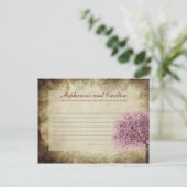 Pink Tree Wedding Writable Advice Card Hinweiskarte (Stehend Vorderseite)