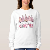Pink Tree Weihnachtsfeiertag Sweatshirt (Vorderseite)