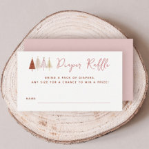 Pink Tree Winter Baby Duschdusche Windelwaschkarte