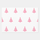 Pink Tree Wrapping Paper Geschenkpapier Set (Vorderseite)