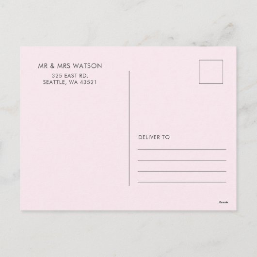 Pink Trees Hand Drawn Doodle Whimsy Weihnachten (Rückseite)