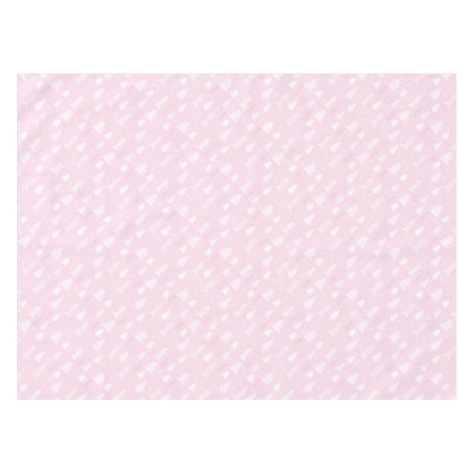 Pink Trees Winter Christmas Tablecloth Tischdecke (Vorderseite (Horizontal))