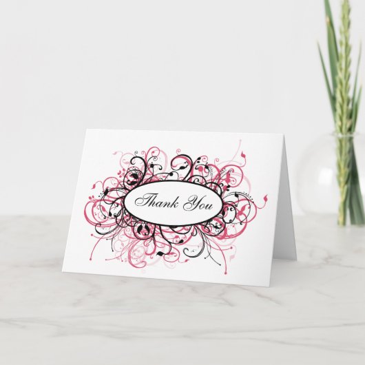 Pink Trendy Danke Card (Vorderseite)