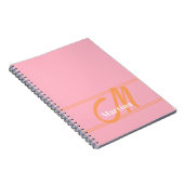 Pink Trendy Modern Monogram Urband Notizblock (Rechte Seite)