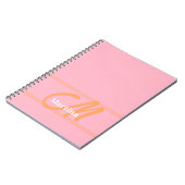Pink Trendy Modern Monogram Urband Notizblock (Linke Seite)