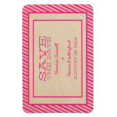 Pink Trendy Stripes Speichern Sie das Datumsfenste Magnet (Vertikal)