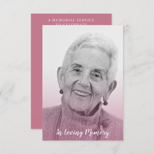 Pink Trendy Transparency Effect Funeral Dear Ones Save The Date (Vorne/Hinten)